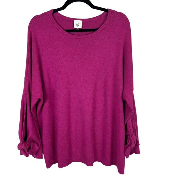 CAbi Cotton Blend Pink Long Sleeve Top Size XL - Picture 1 of 9
